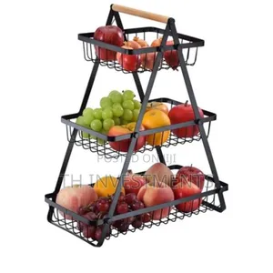 3-tier Countertop Metal Fruit Basket, Fruit Bowl