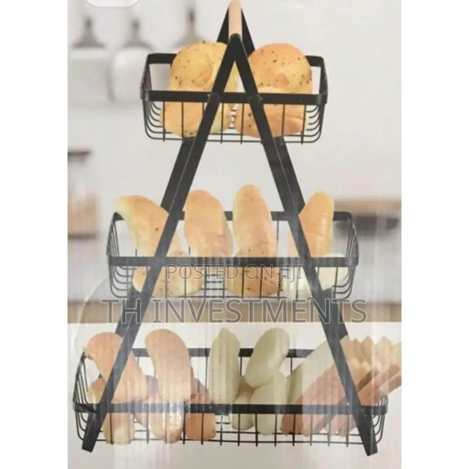 3-tier Countertop Metal Fruit Basket, Fruit Bowl