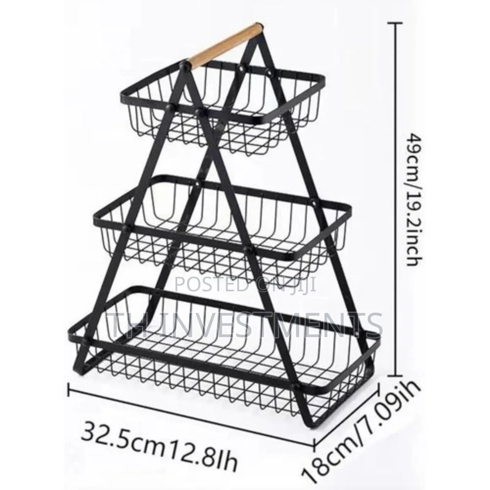 3-tier Countertop Metal Fruit Basket, Fruit Bowl