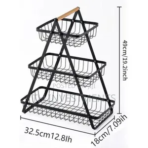 3-tier Countertop Metal Fruit Basket, Fruit Bowl