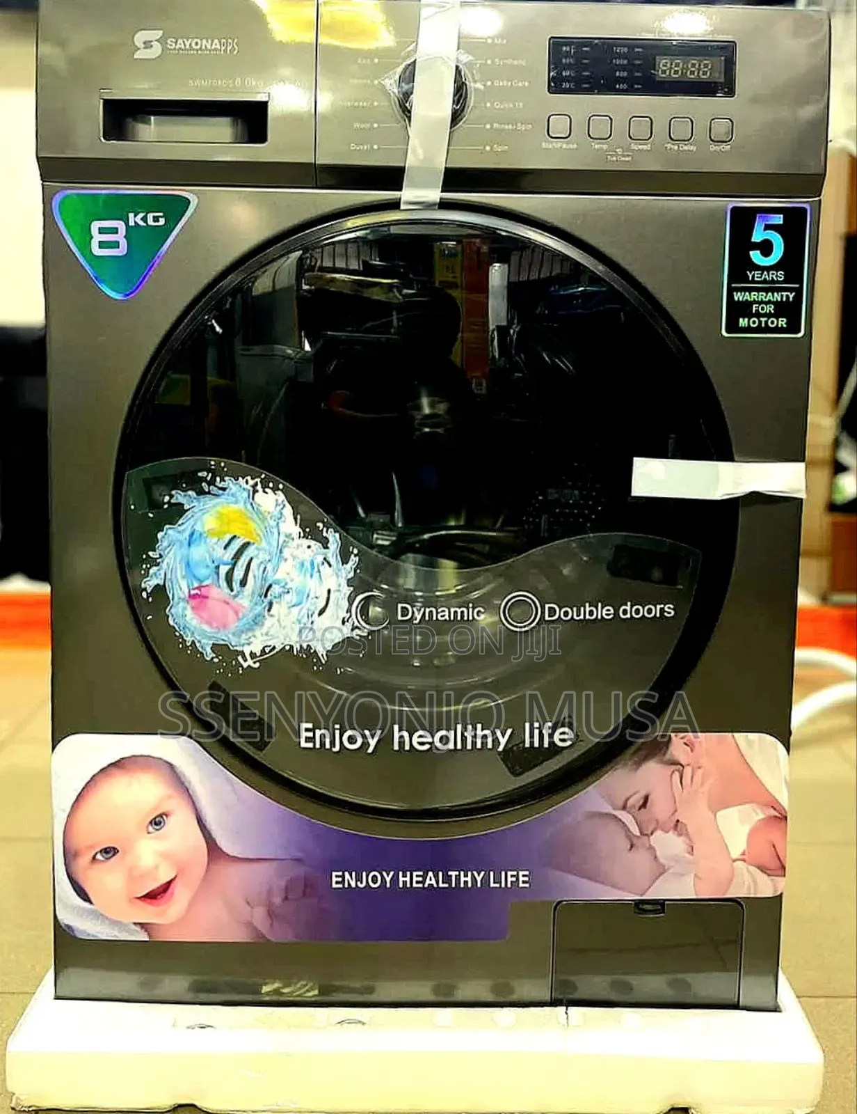 Sayona 8kg Automatic Front Loading Washing Machine - Gray