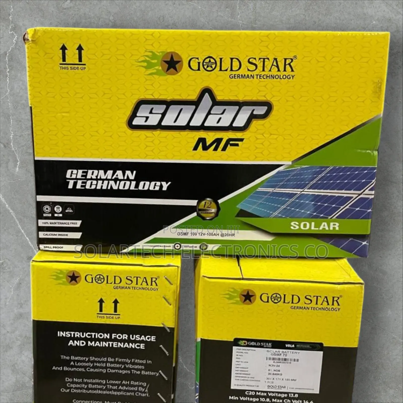 100ah German Technology Gold Star Mf Solar Batteries Fehn