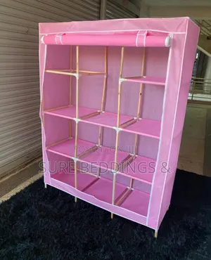 Pink Wooden Frame Wardrobe