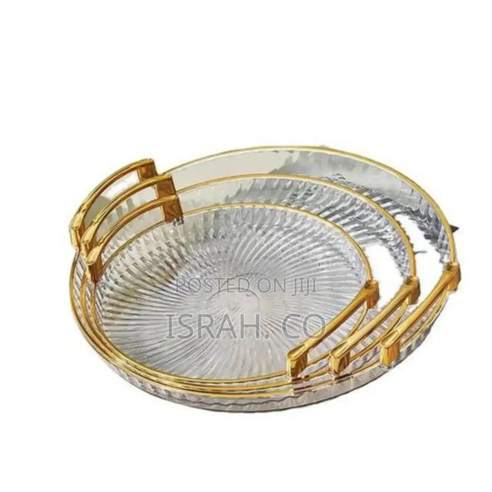 3 Pieces of Round Food Tray Fruit Tea Table
