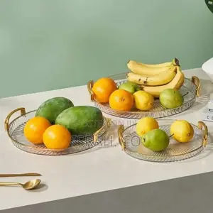 3 Pieces of Round Food Tray Fruit Tea Table