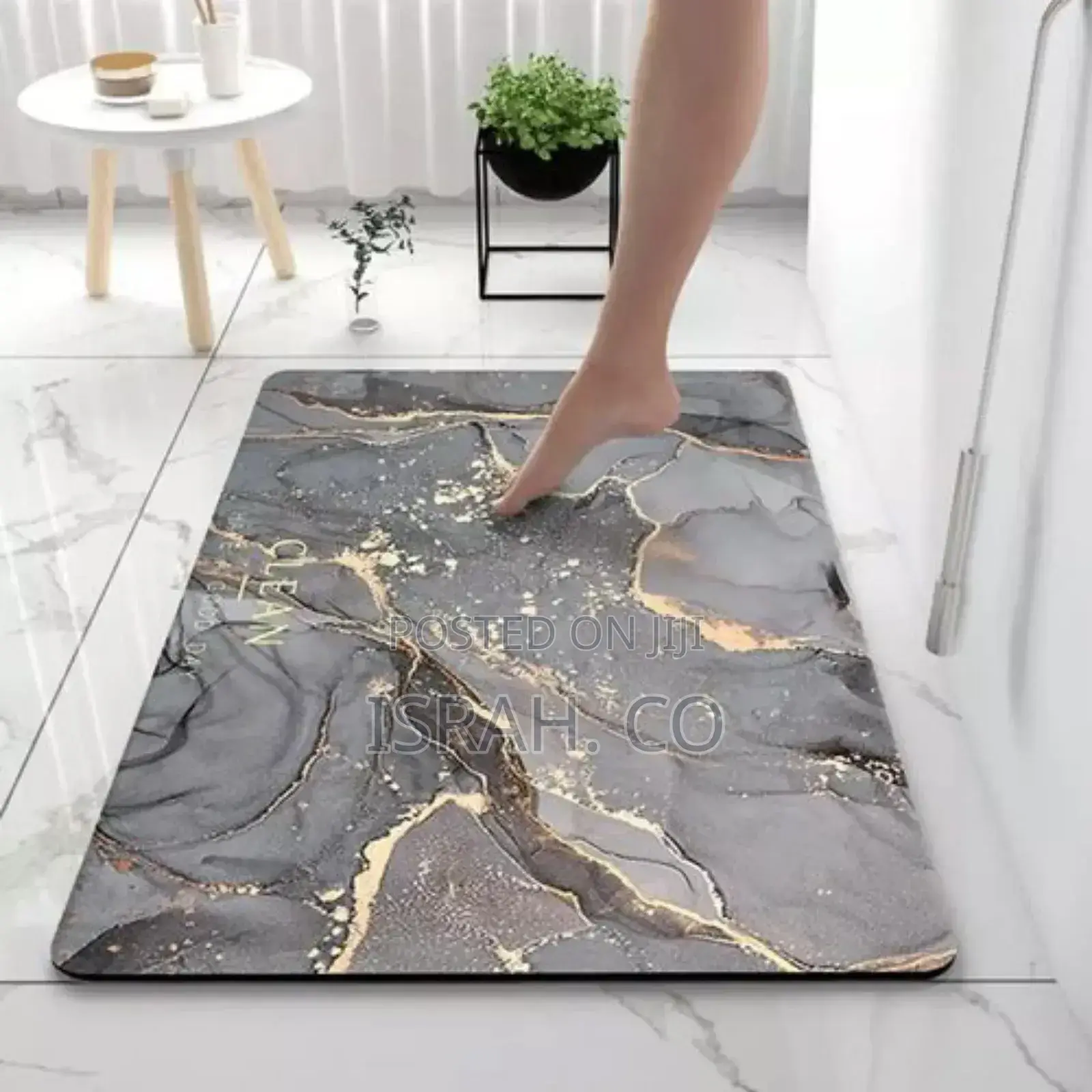 Bathroom Rugs Gray Marble 60x40 Cm Velvet