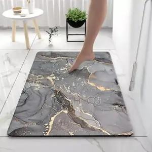 Bathroom Rugs Gray Marble 60x40 Cm Velvet