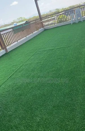 Green Corporate Artificial Grass Carpet Best for Balconies.