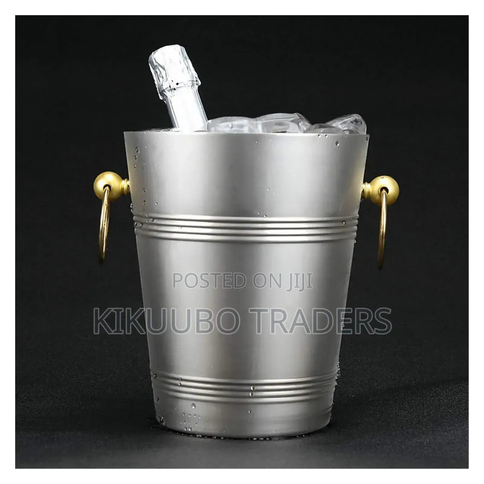 Champagne Barware Ice Bucket With Gold Plated Handles