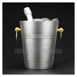 Champagne Barware Ice Bucket With Gold Plated Handles