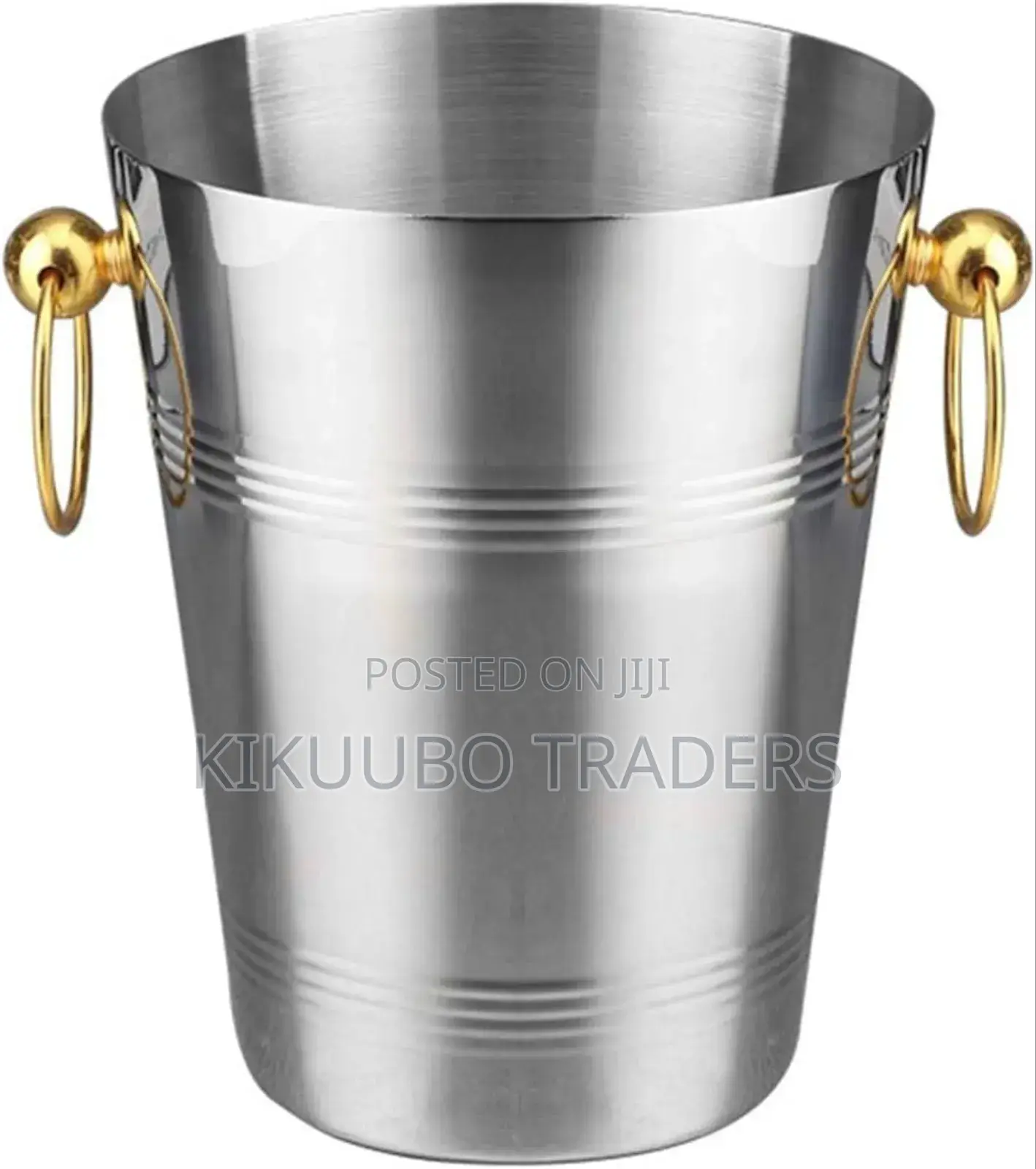 Champagne Barware Ice Bucket With Gold Plated Handles