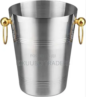 Champagne Barware Ice Bucket With Gold Plated Handles
