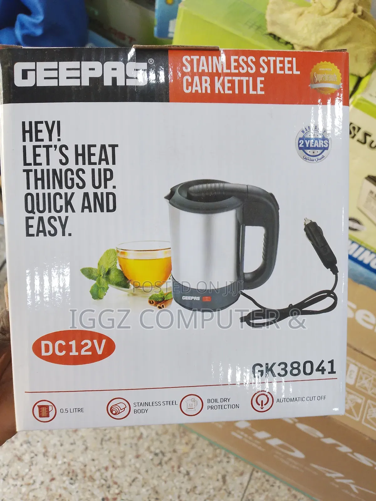 Geepas Stainless Steel Car Kettle