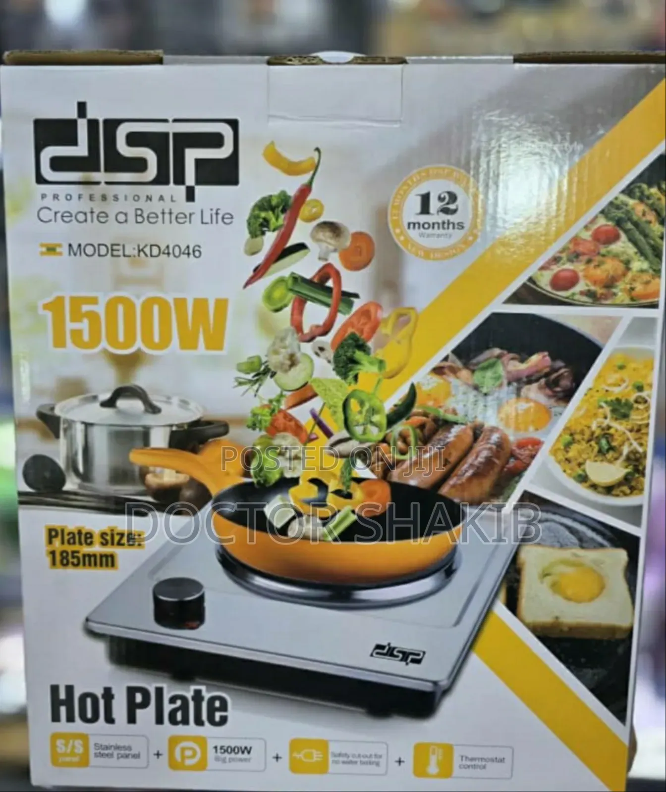 New DSP Hot Plate Kd4046 1500w Silver