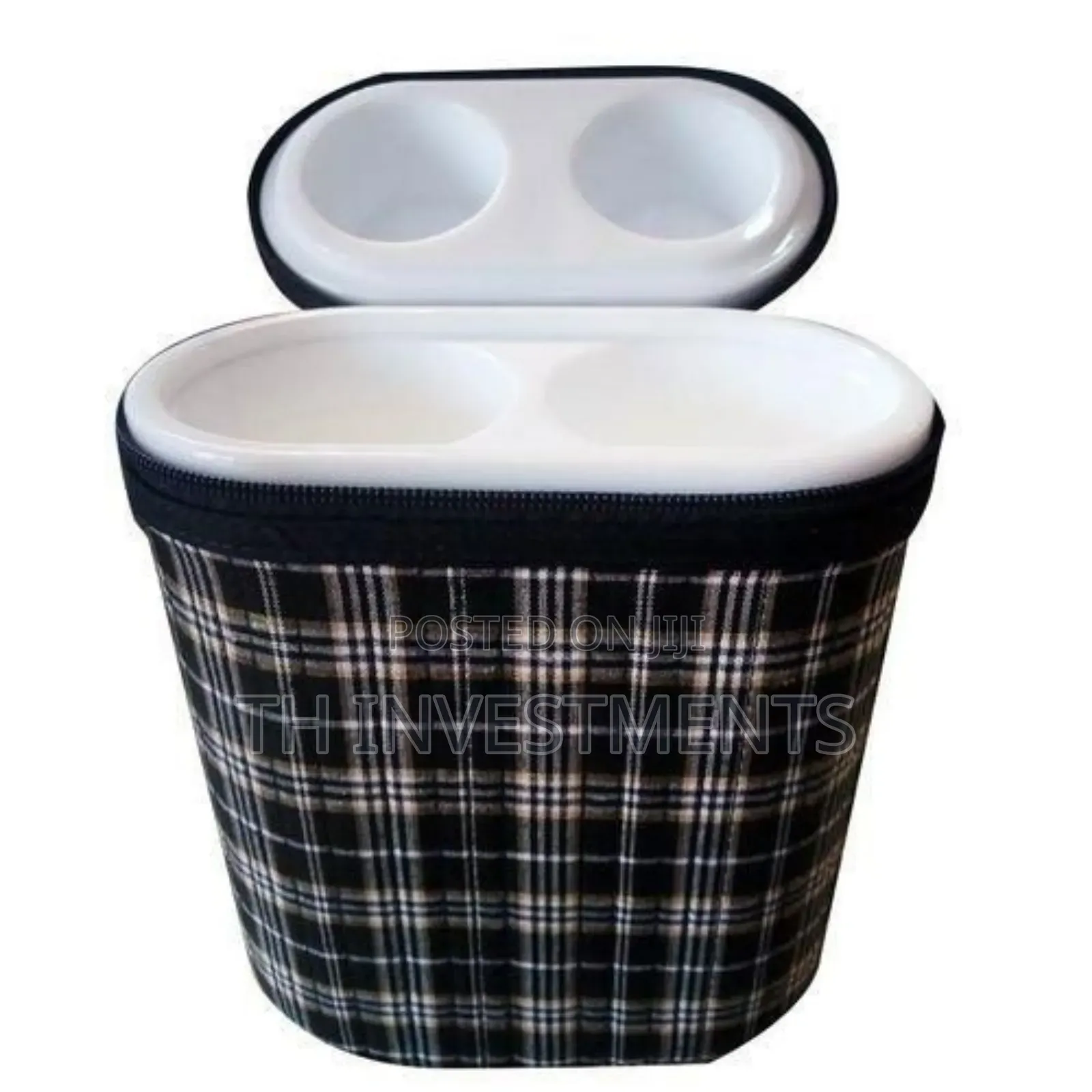 Checked Double Baby Bottle Milk Warmer - Dark Blue 