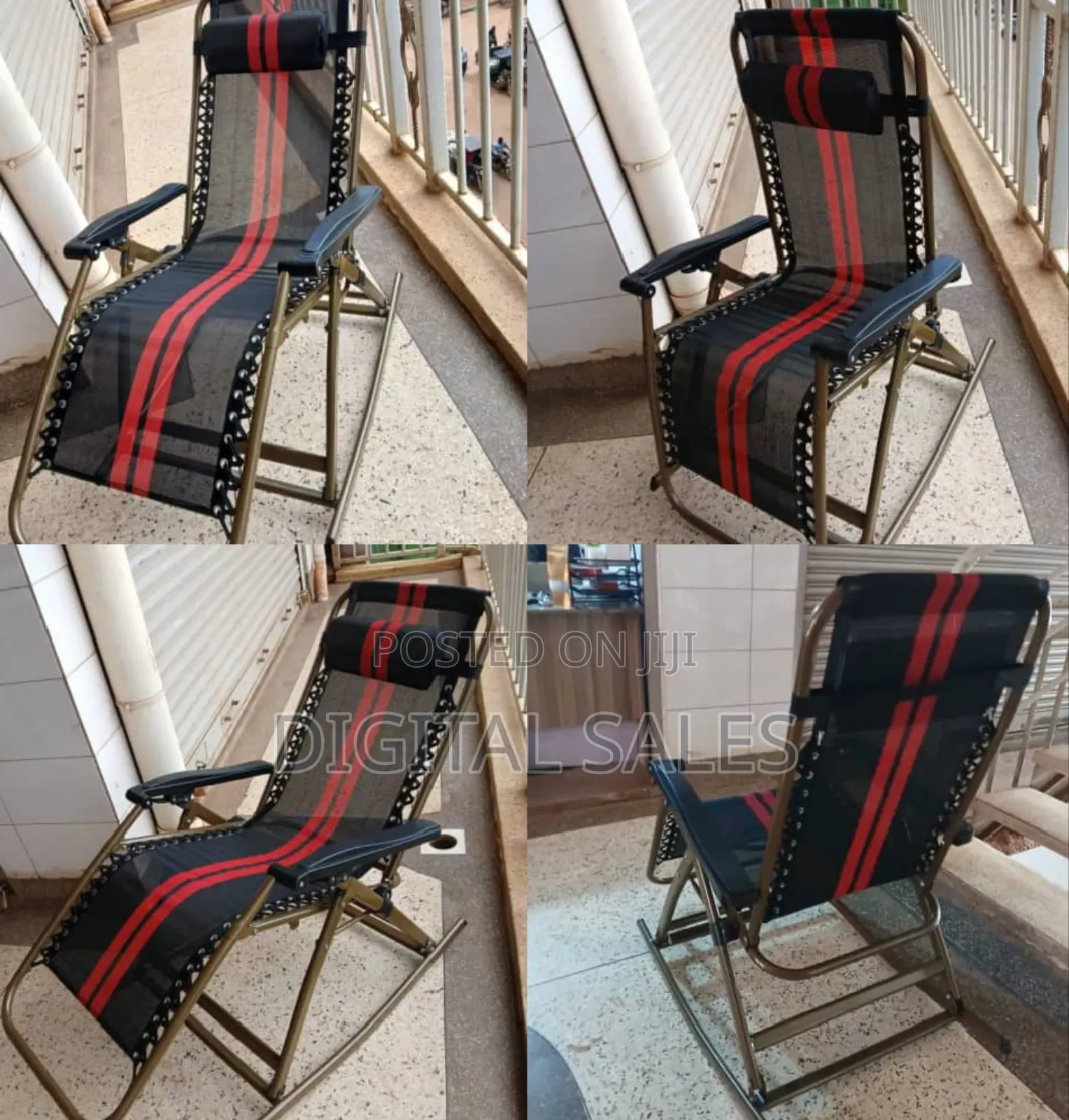Foldable Inclining Rocking Deck Metallic Frame Chair
