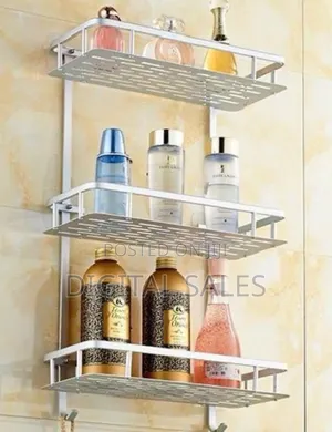 -Tier Wall-Mounted Aluminum Bathroom Shelves