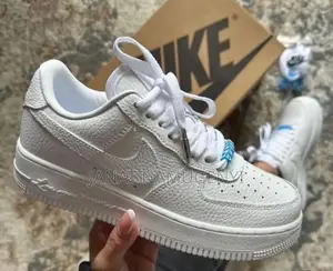 Plain White Nike Air Max Shoe
