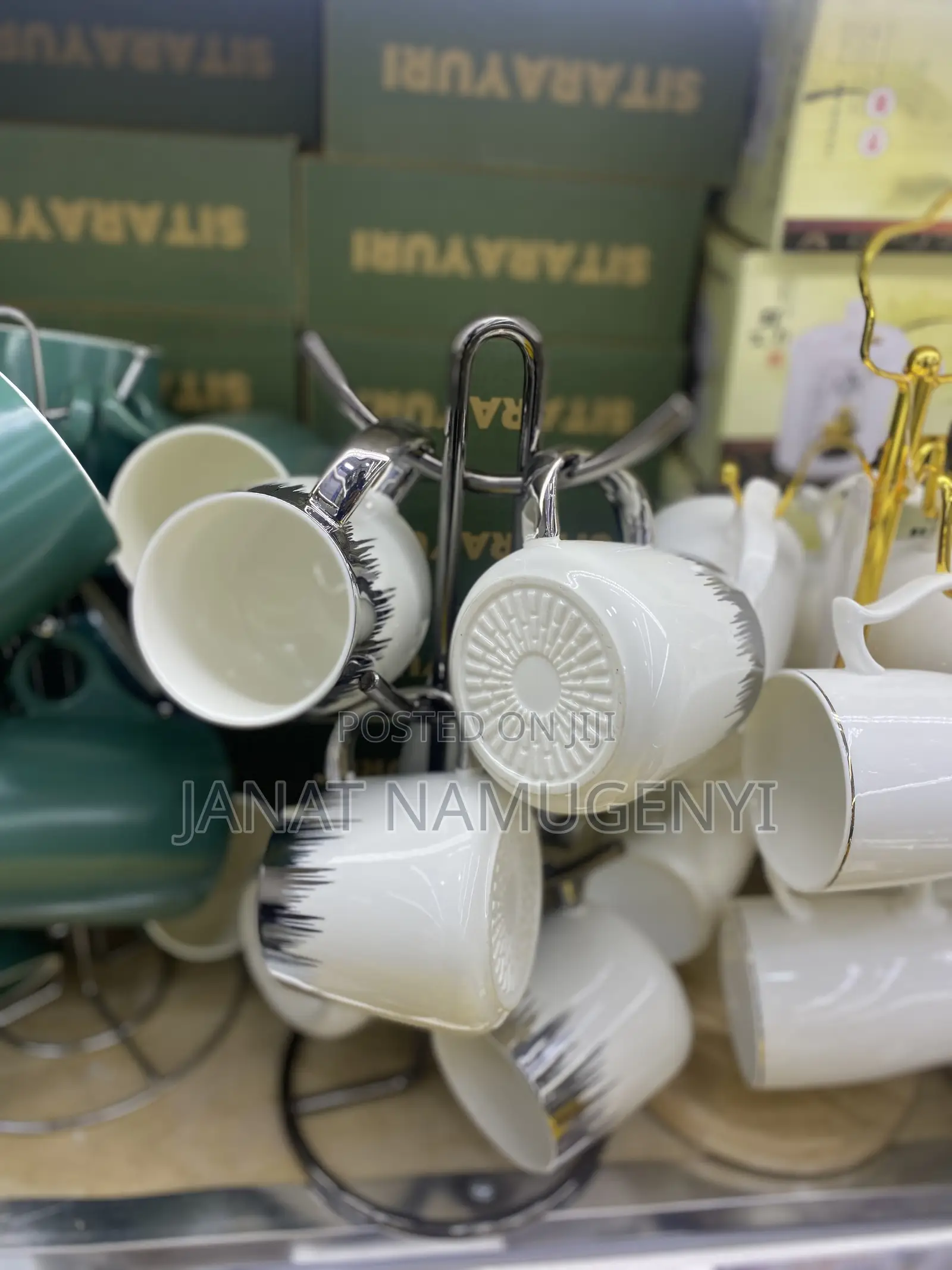 White and Silver Coated Cups