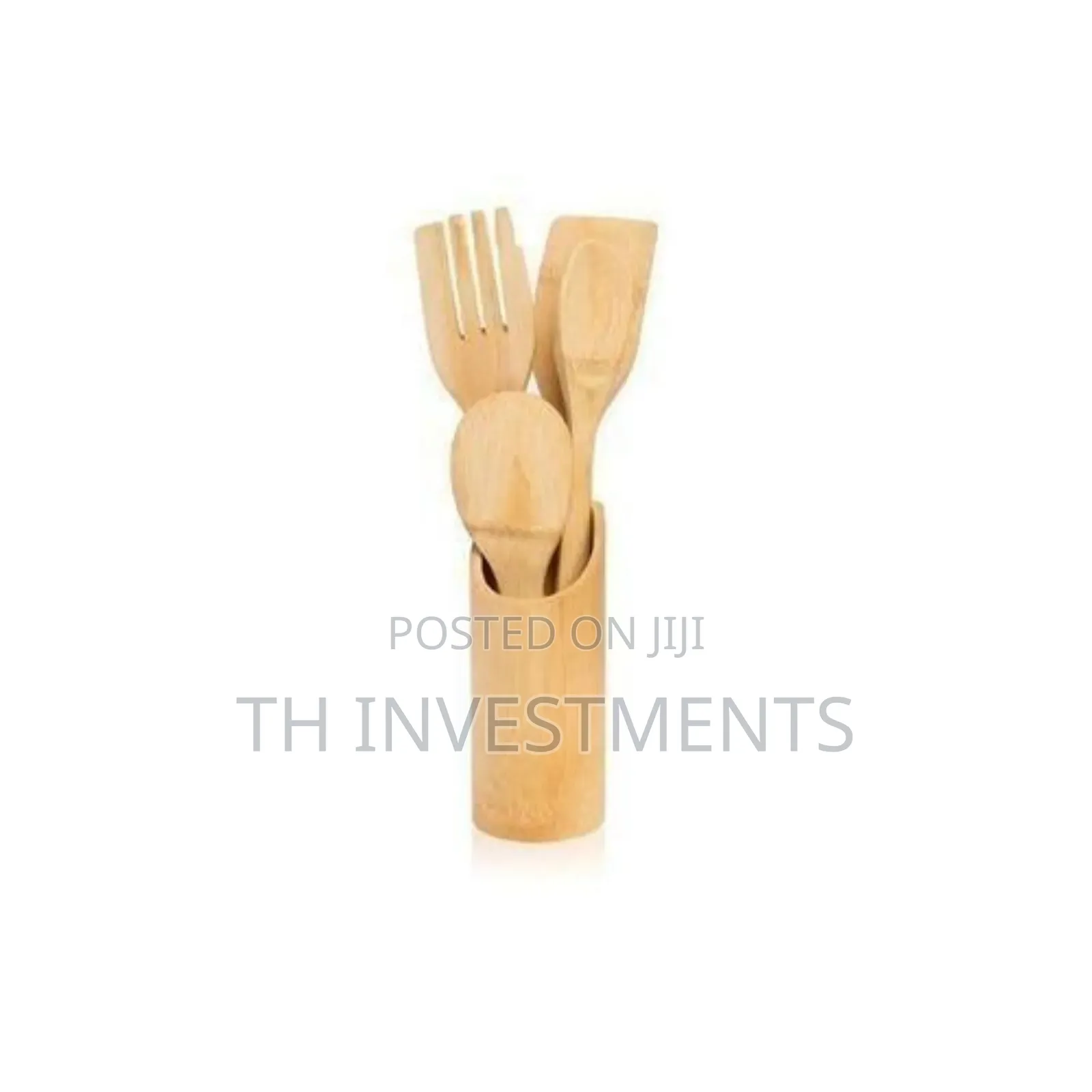 Set of Bamboo Chopboard, Mortar Pestle, Cooking Spoons 