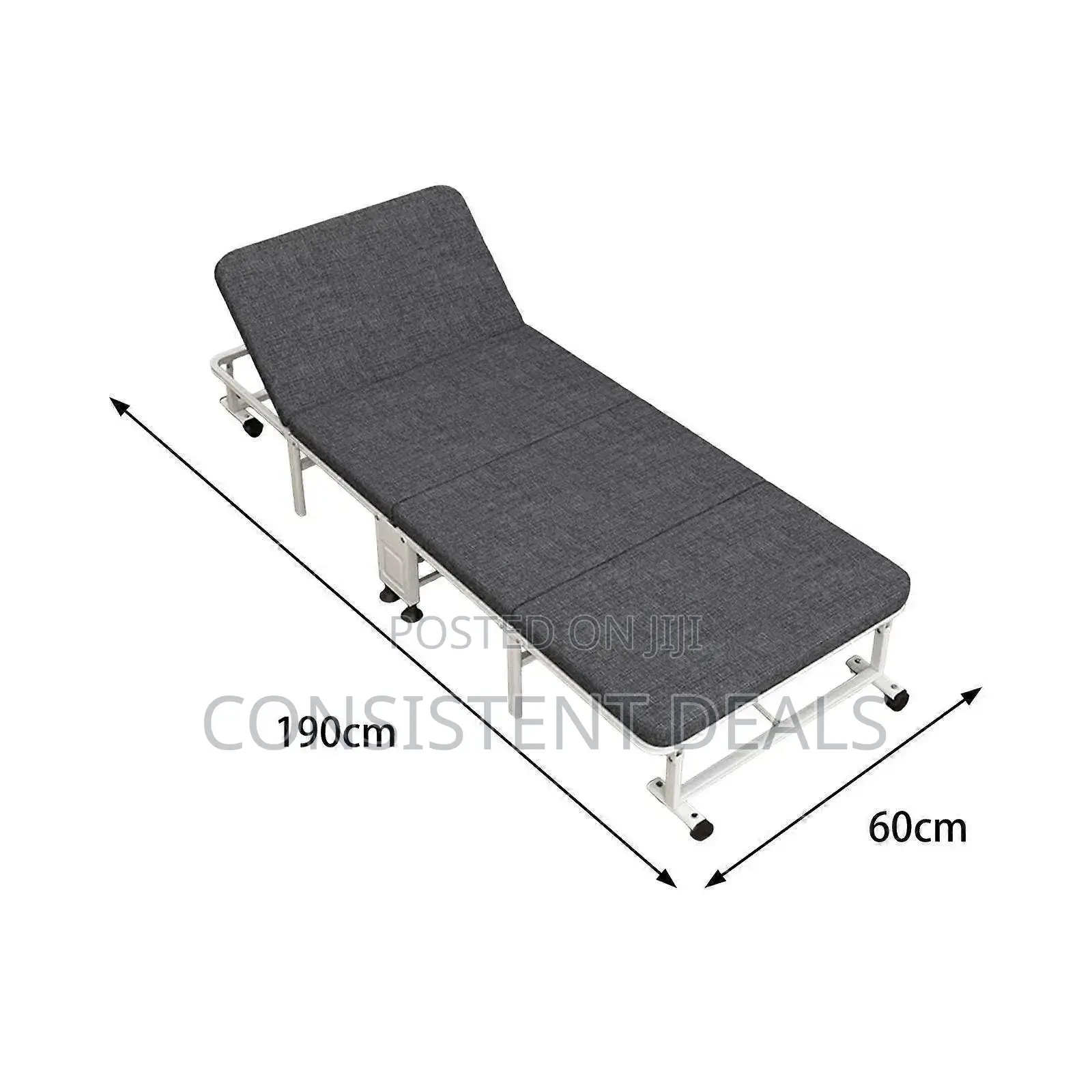 Single Folding Camping Travel Bed With Foam Mattress