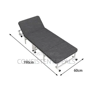 Single Folding Camping Travel Bed With Foam Mattress