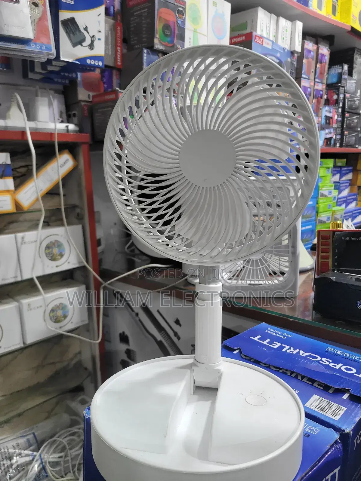 Foldable Rechargeable Cooling Fan-White