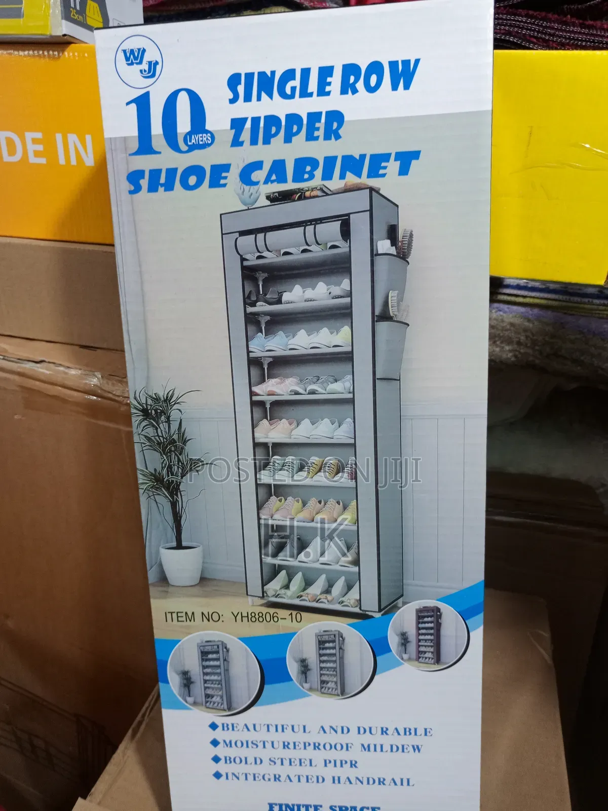 10-Layer Single-Row Zipper Shoe Cabinet