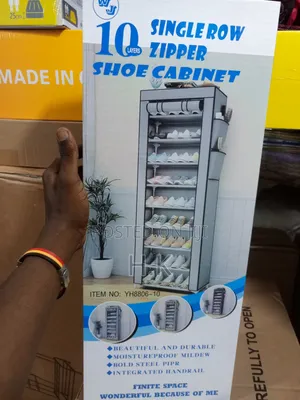 10-Layer Single-Row Zipper Shoe Cabinet