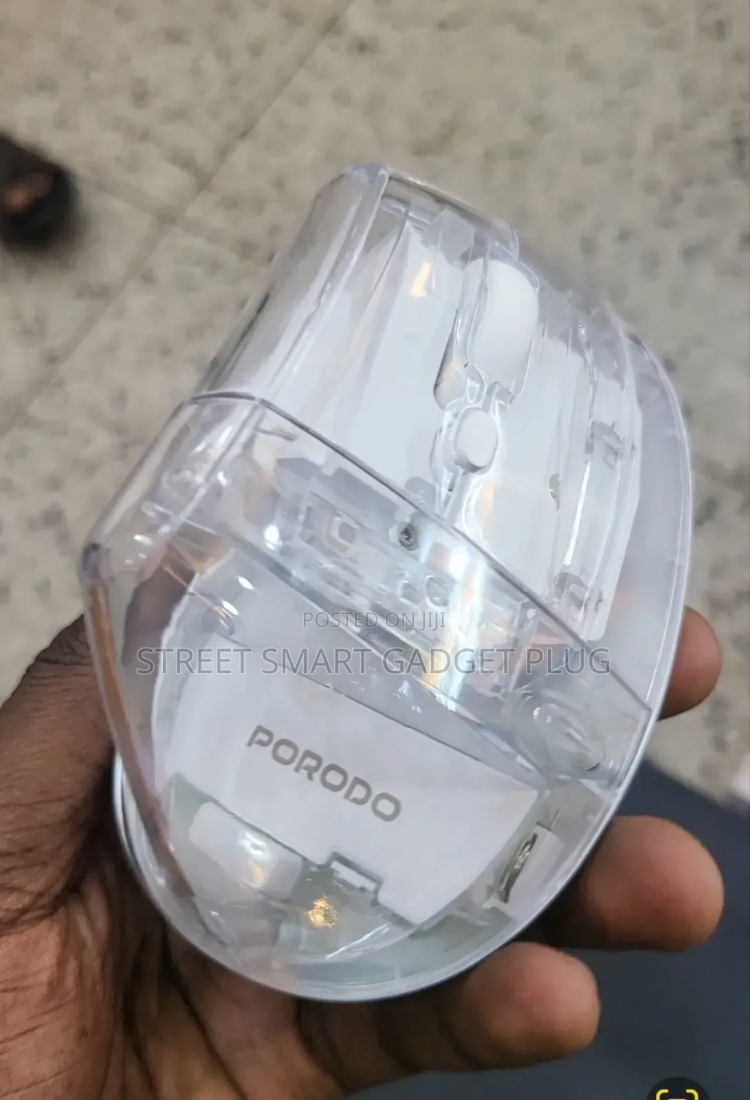 Porodo Vertical Transparent Wireless Mouse