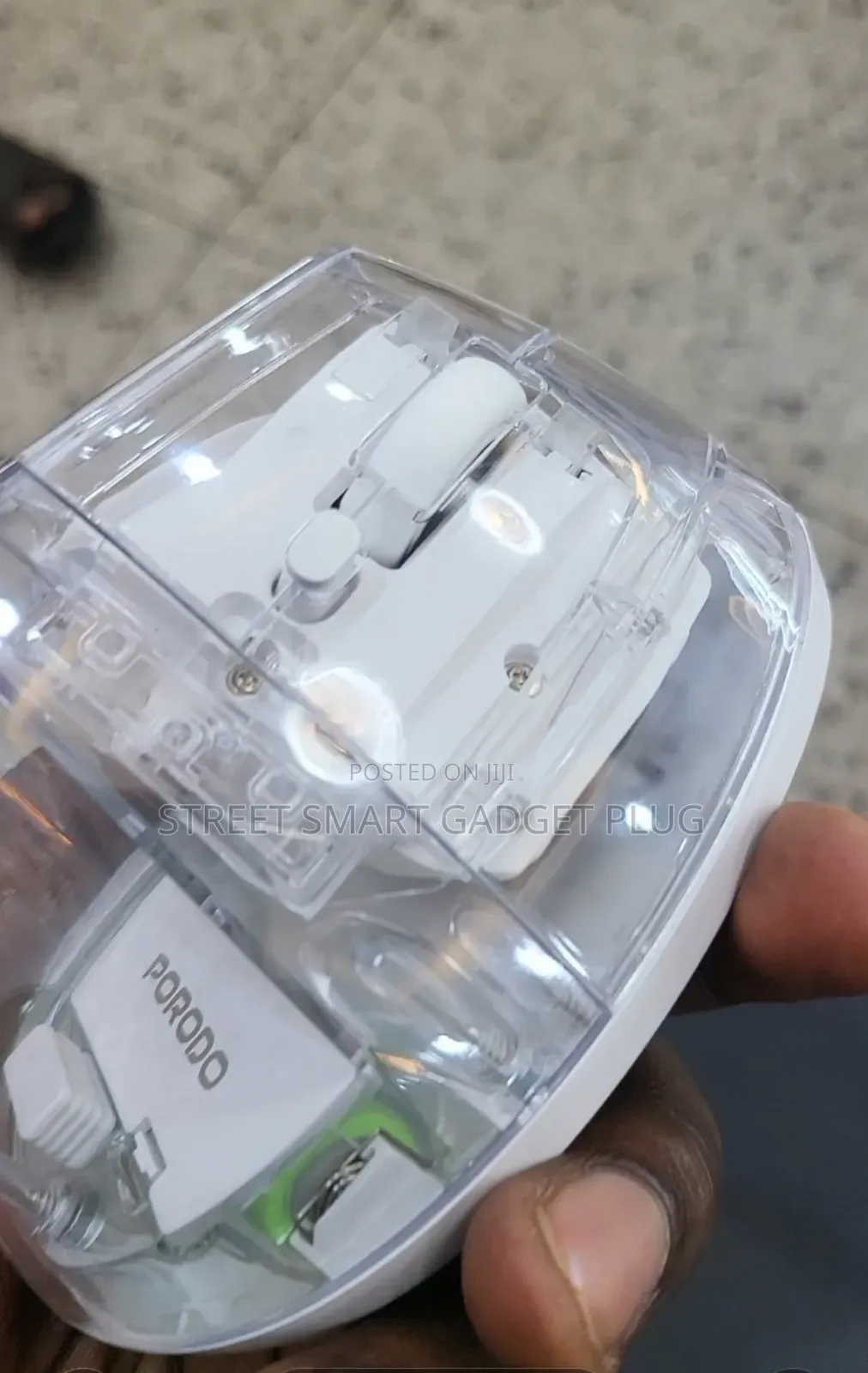 Porodo Vertical Transparent Wireless Mouse