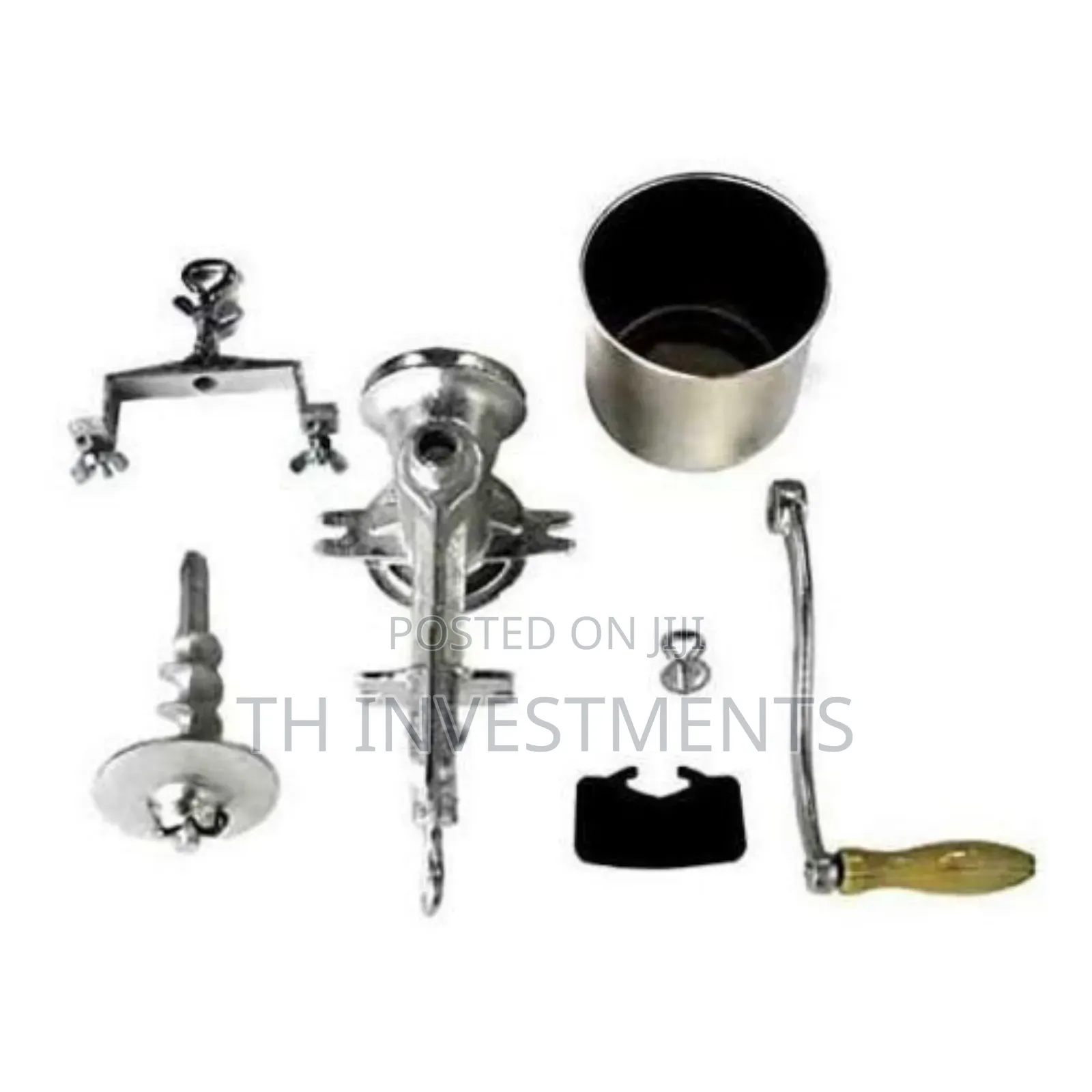 Manual High Hopper Grain Grinder, Silver 