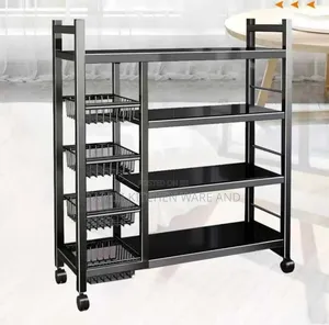 Multi-Tier Rolling Storage Rack With Baskets