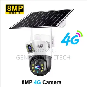 Solar Camera Dual Lens With Simcard -8mp, Night Vision Motion Sensor