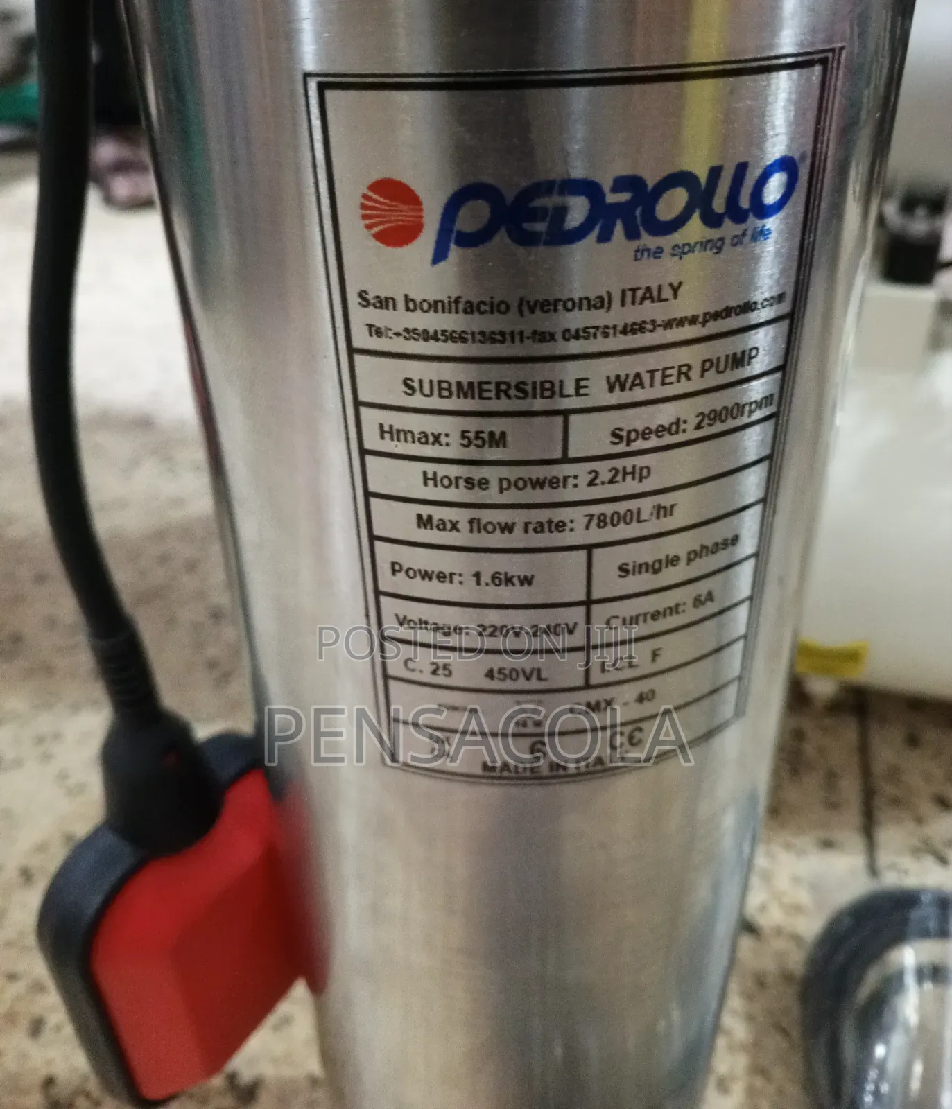 Pedrollo 55m Submersible Water Bottle
