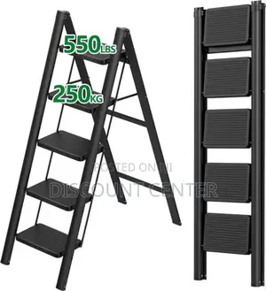 Foldable Ladder 5 Steps Metallic