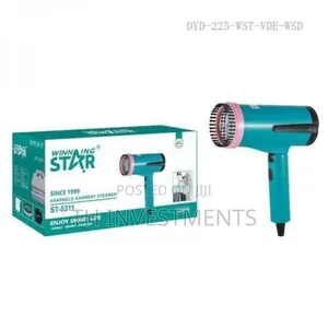 Winningstar Portable Automatic Ironing Steam Brush,Blue 