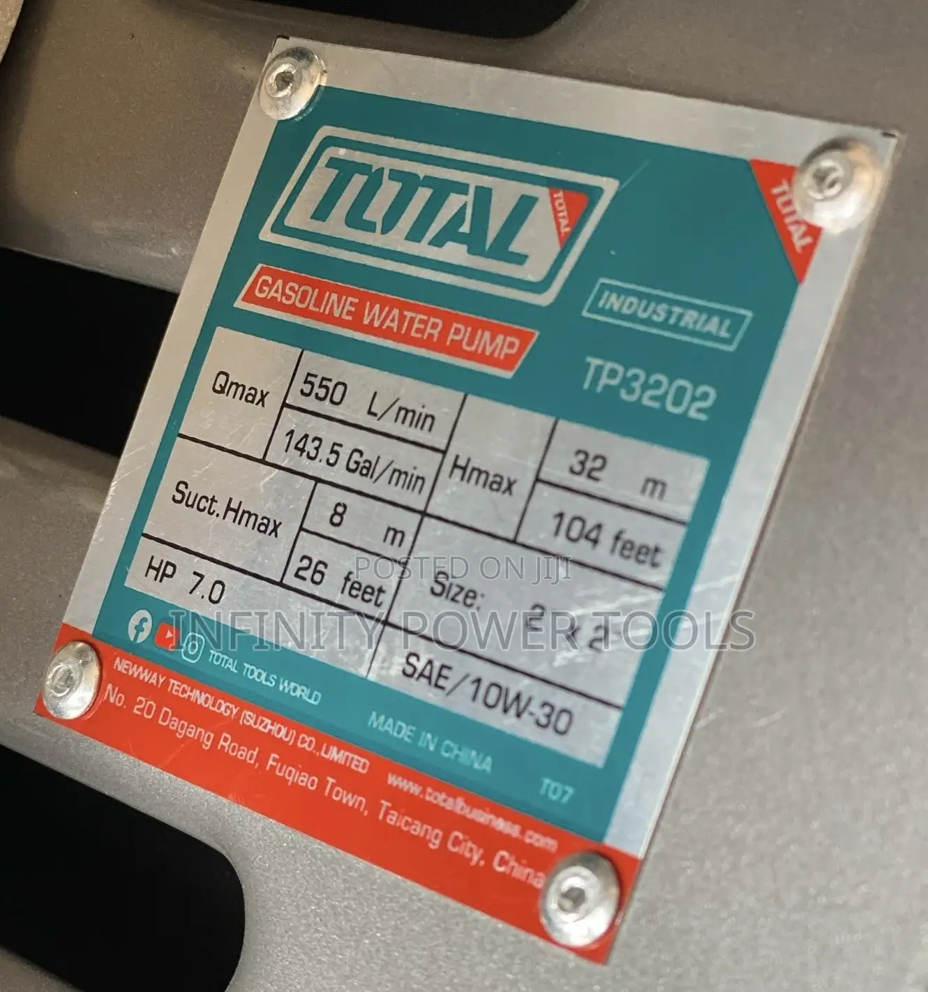 Gasoline Water Pump 2”(Total)