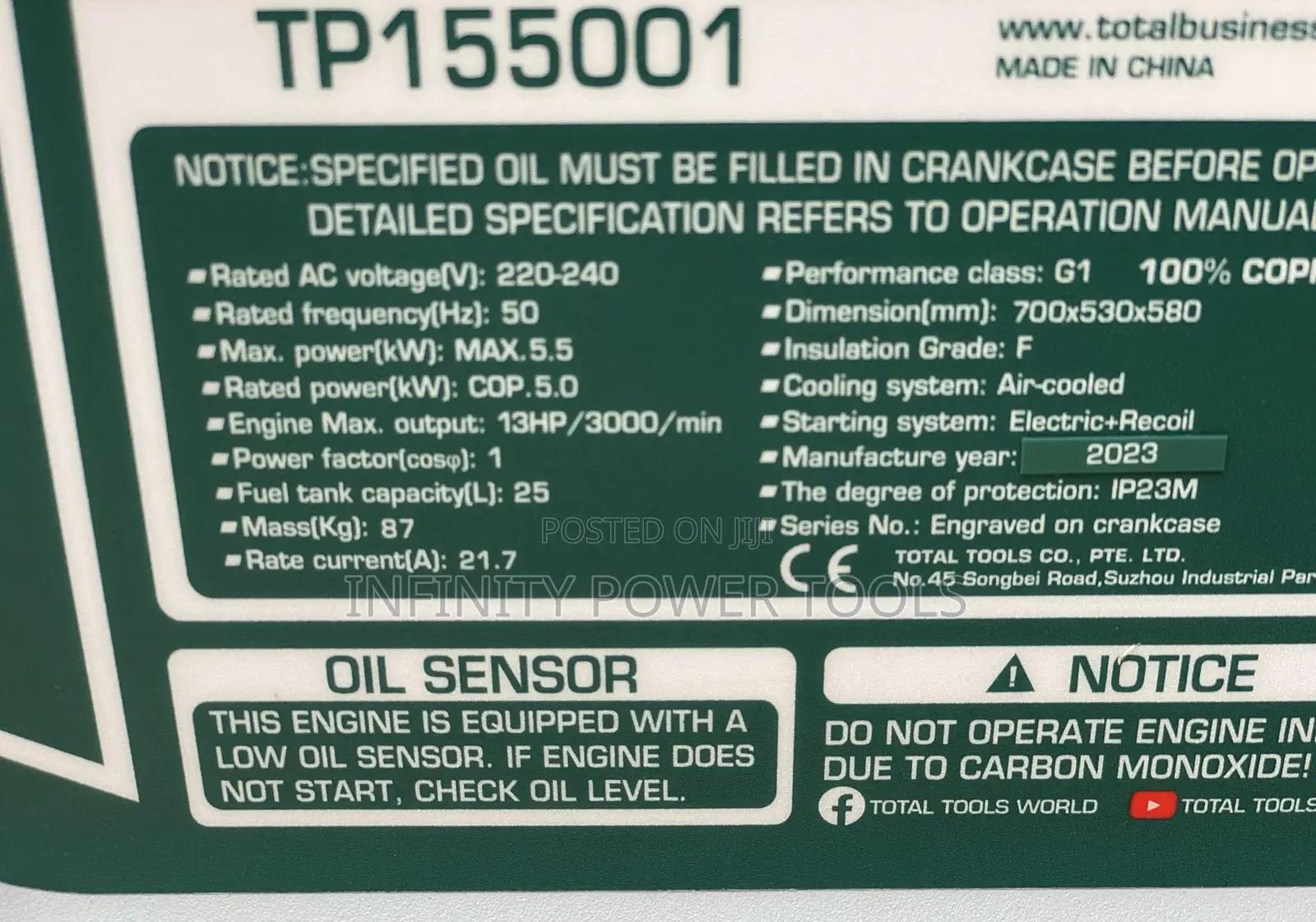 Gasoline Generator Tp155001