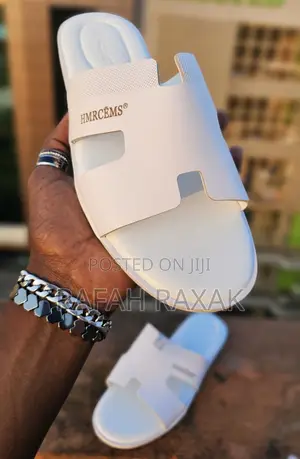 Original Men’S Classy White Hermes Push in Sandals