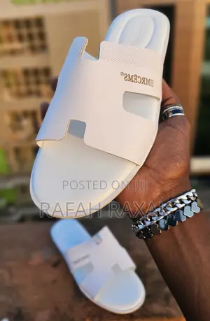 Original Men’S Classy White Hermes Push in Sandals