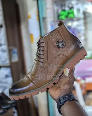 Brown Louis Vuitton Premium Leather Ankle Boots