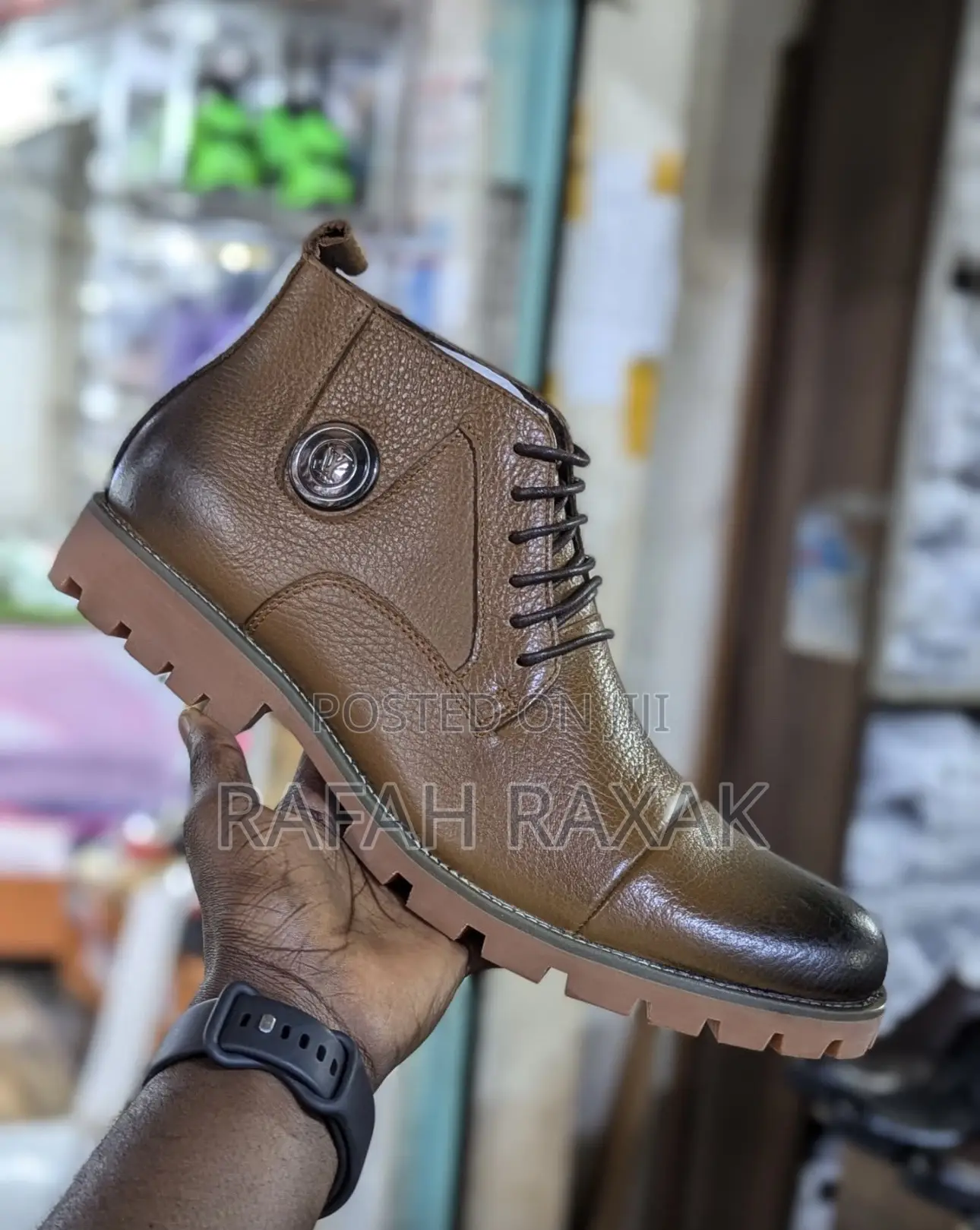 Brown Louis Vuitton Premium Leather Ankle Boots