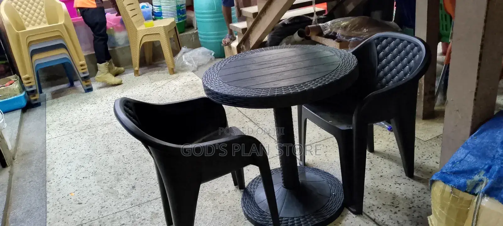 Plastic Round Table and Chairs