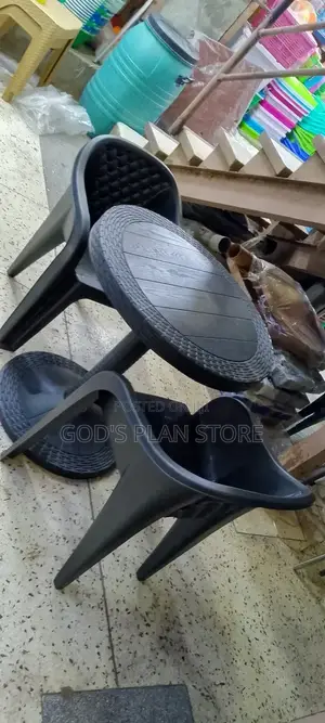 Plastic Round Table and Chairs