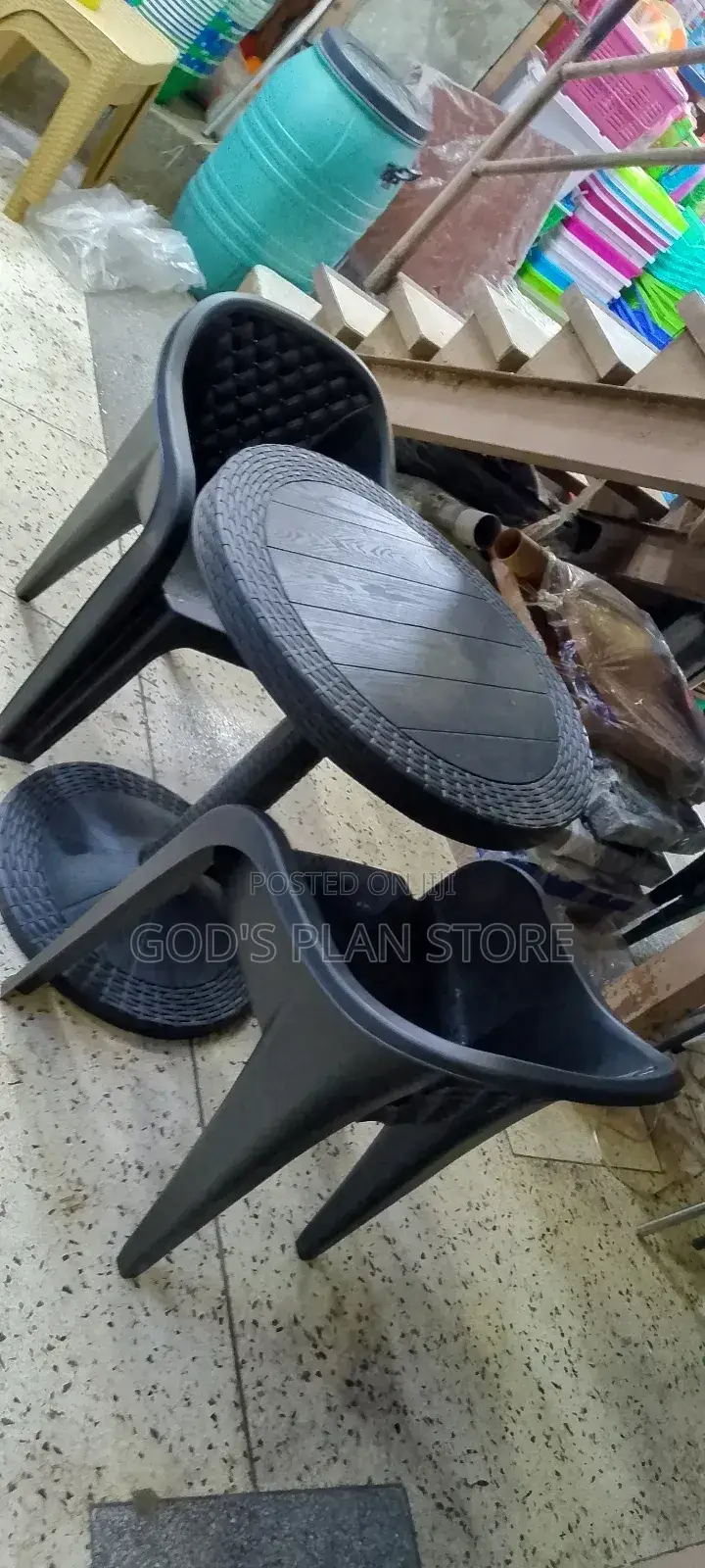 Plastic Round Table and Chairs