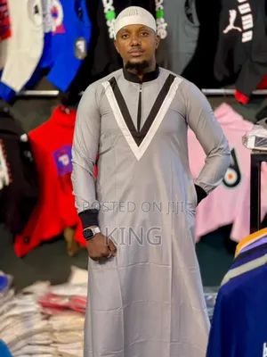 Grey Kanzu New Muslim Jubba.