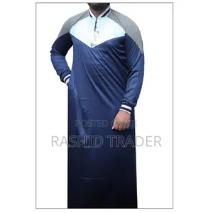 Gray White Blue Classic Muslims Kanzus