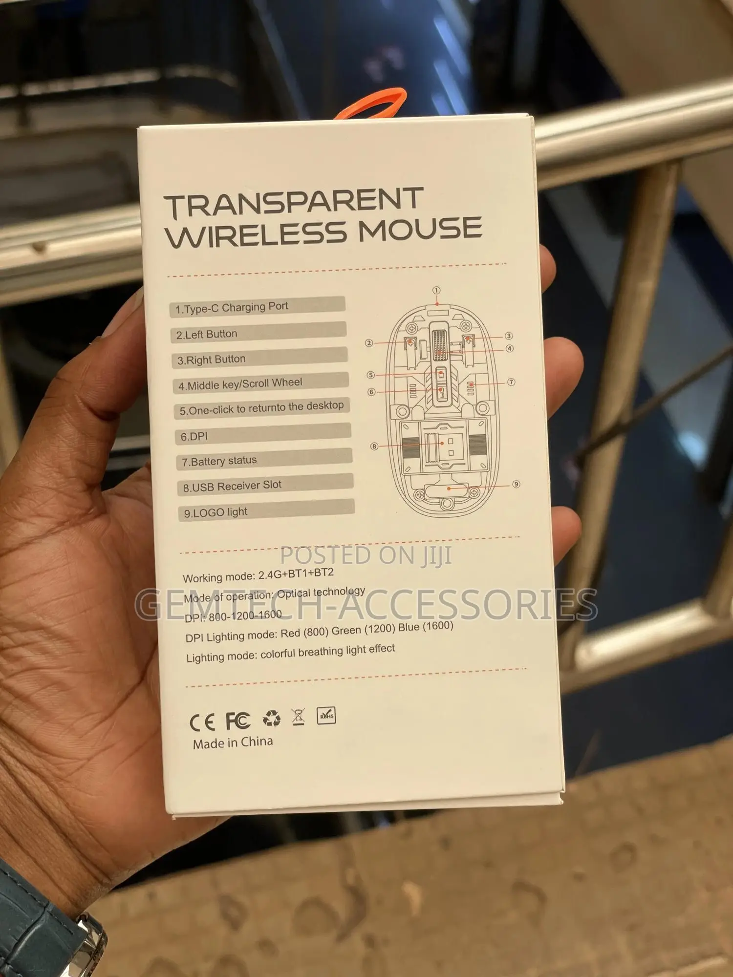 Transparent Rechargeable Wireless Mouse