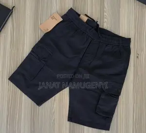 Black Khaki Shorts With Side Pockets